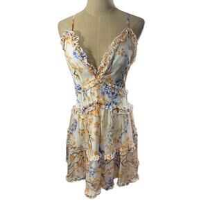 "Hello Molly" Only‎ Yesterday SZ 6 Babydoll Floral Fairy Ruffles Sheer Feminine